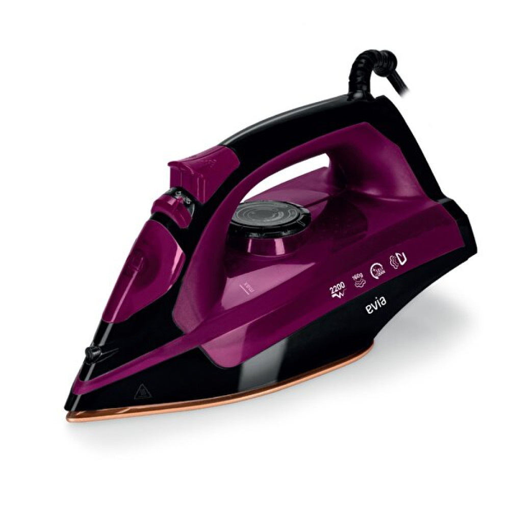 Evia Jett Ea-4115S 2200 Watt Seramik Tabanlı 160 G Etkili Şok Siyah Mor Buharlı Ütü Ütüler Fiyatı