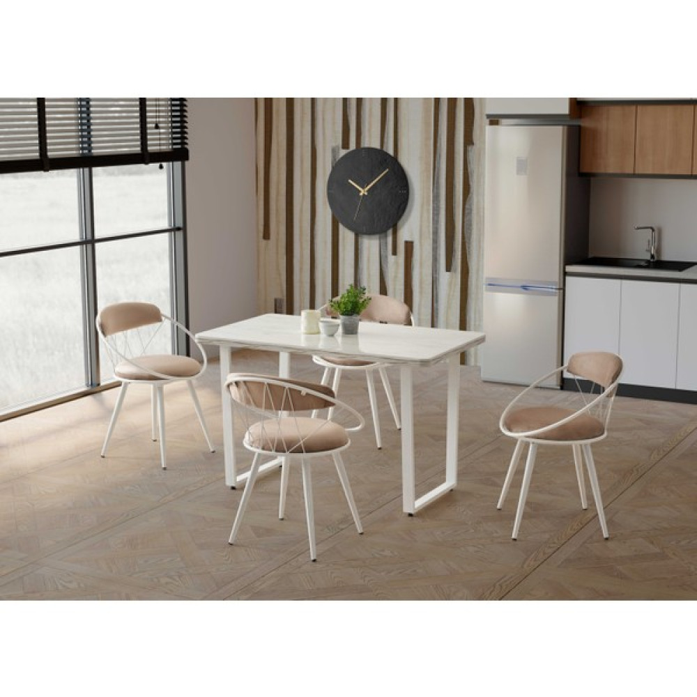 Eviana Relax Mdf Masa Sandalye - Beyaz Masa - Sandalye Seti / Takımı Fiyatı
