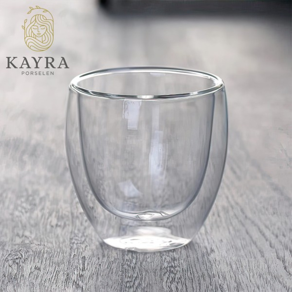 Evikonu Çift Cidarlı Cam Bardak 200ML - Şeffaf Fincan / Bardak / Kahve Takımı Fiyatı