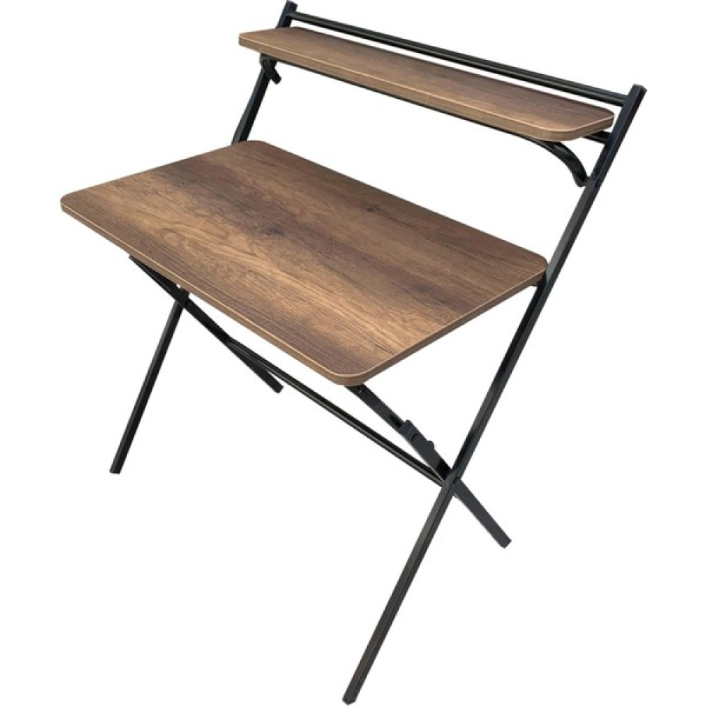 Evim-E Aksesuar Eko Metal Ahşap Raflı Katlanır Çalışma Masası Ceviz - Siyah - 79 x 65 cm Çalışma Masası Fiyatı