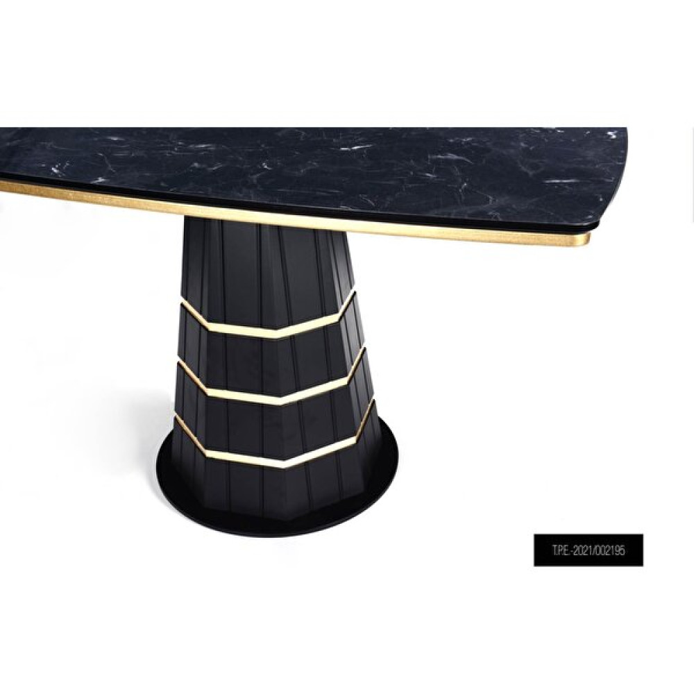 Evim-E Aksesuar Loren Sabit Masa-Gold Mermerli Masa + 4 Gold Tel Sandalye Takımı - 80 x 130 cm Masa - Sandalye Seti / Takımı Fiyatı