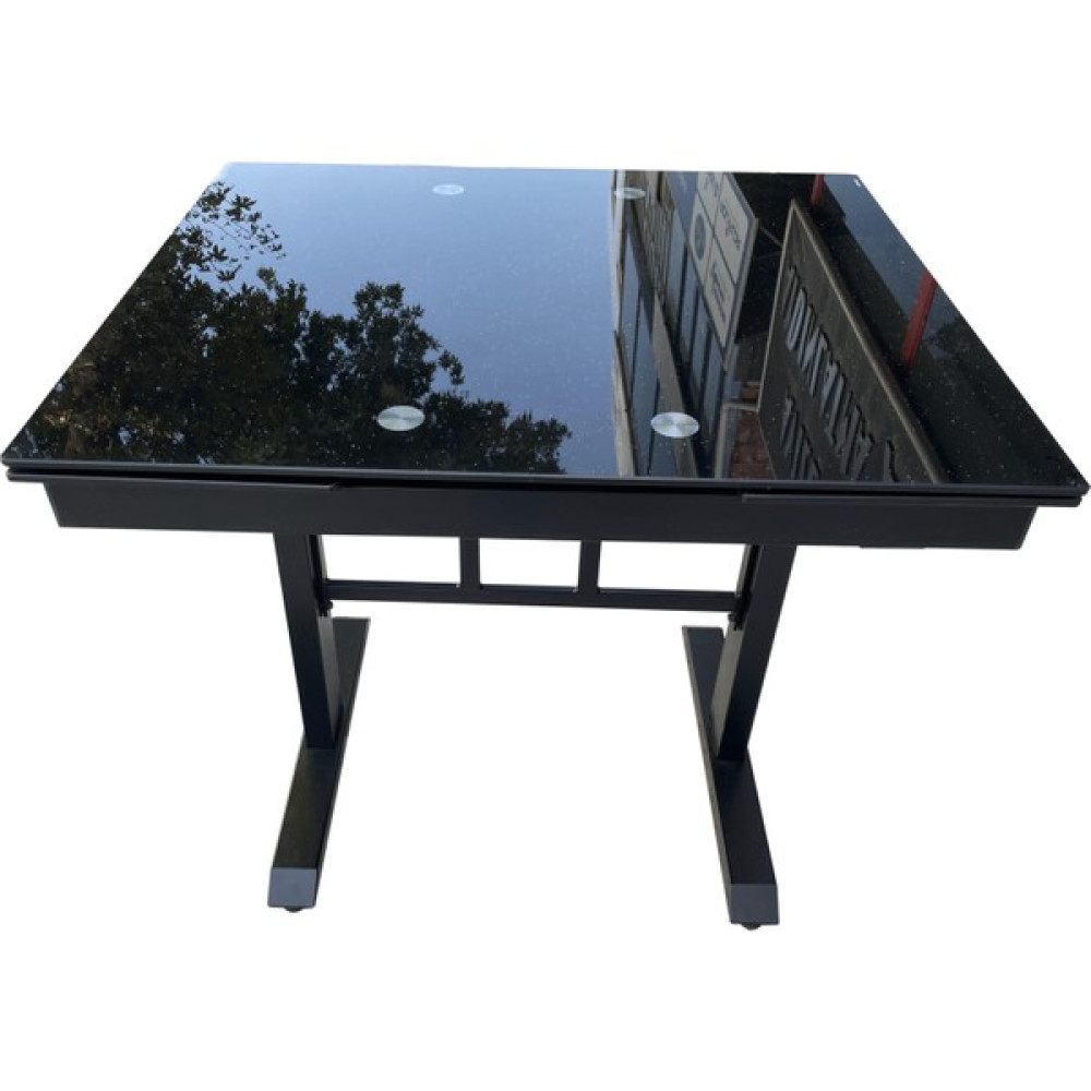 Evim-E Aksesuar Mobeletto 70 x 80 Japon Ortadan Metal Ayaklı -Yanlardan Açılır Cam Masa - Siyah Yemek & Mutfak Masası Fiyatı