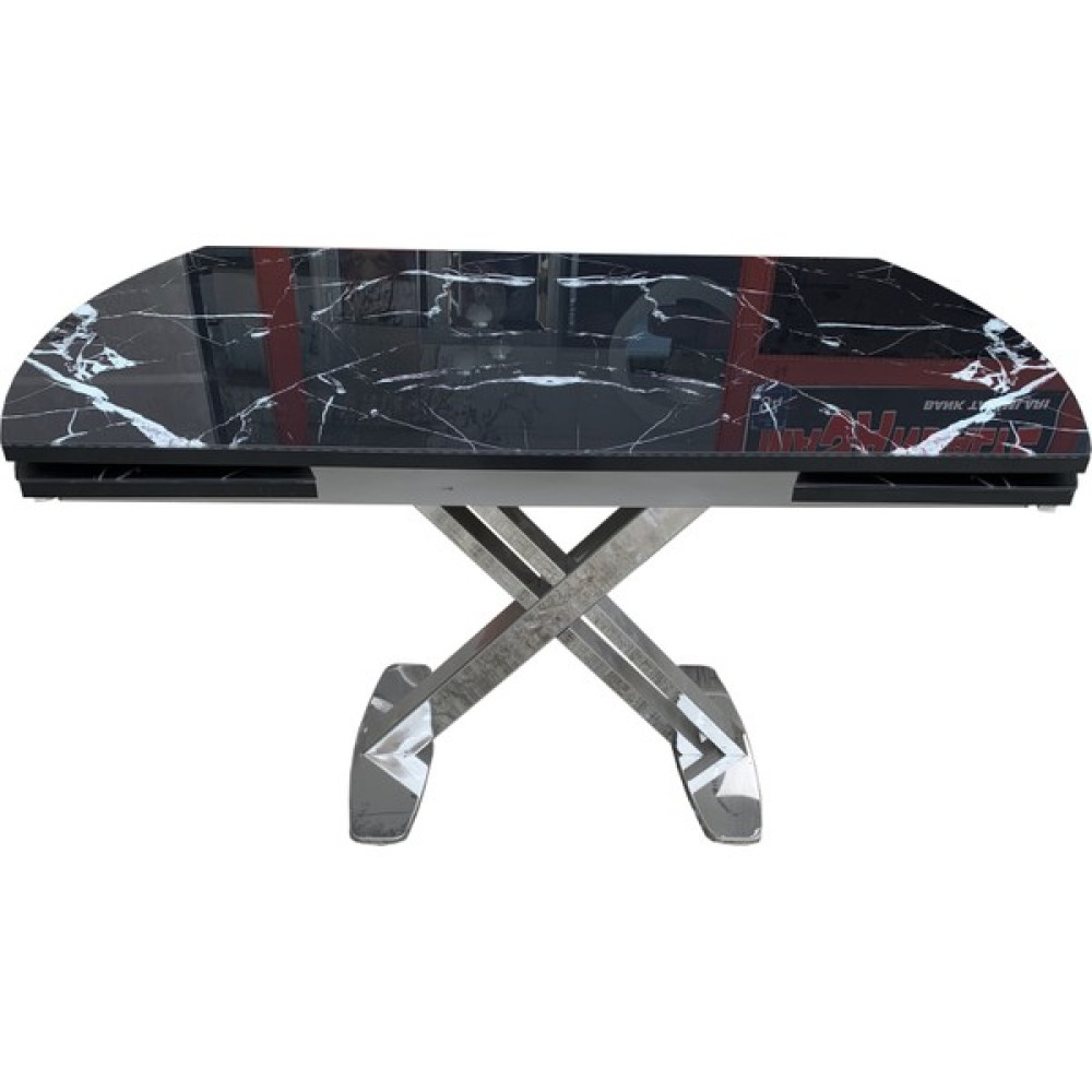 Evim-E Aksesuar Ortadan x Ayaklı Yanlardan Açılır Cam Masa Siyah Mermer - Mermer - Siyah - 80x130 cm Yemek & Mutfak Masası Fiyatı