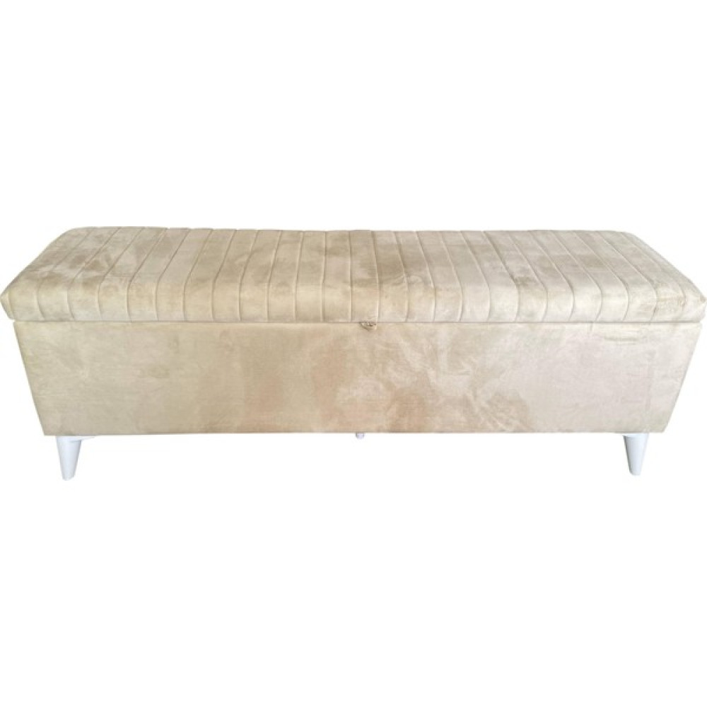 Evim-E Aksesuar Sandıklı Puf(Bench)-Ayakucu Pufu- 150 Cm-Pedli Döşeme-Tek Parça - Bej Puf Fiyatı