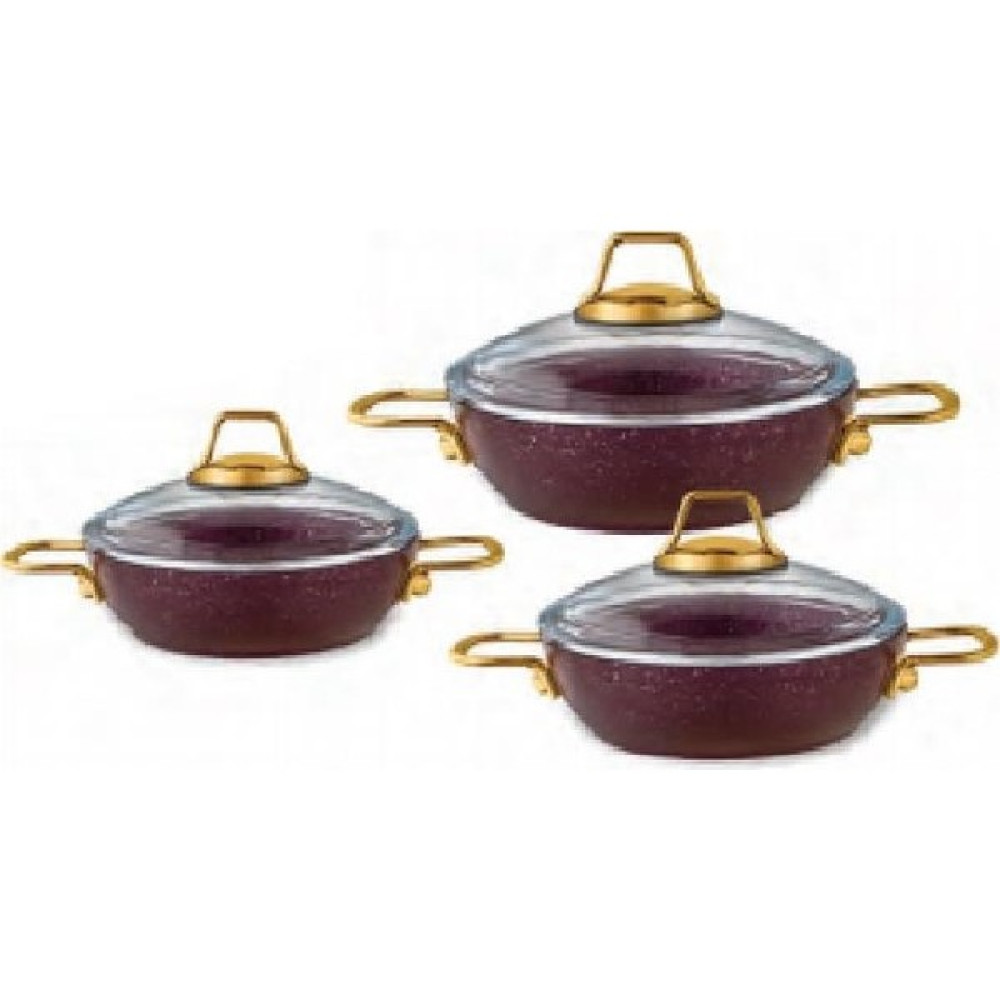 Evim Saray Evimsaray Sahan Omlet Seti Goldstone Granit 6 Parça Alya Mor - 22 cm Tavalar Fiyatı