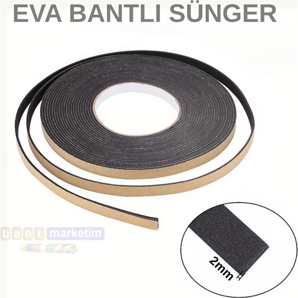 Evimdeyokyok Eva Neopren Conta Sünger Bantlı Sızdırmazlık Bandı 2mm Kalınlıkta 8MMX25MT - Çok Renkli - standart SSD / Solid State Drive Fiyatı