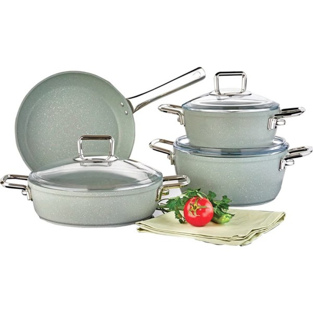 Evimsaray Artemis S9106 7 Parça Granit Tava Tencere Set Mint Yeşili Tencere / Tava Setleri Fiyatı