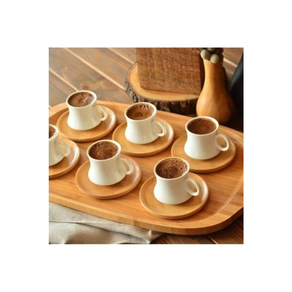 EvimSepette Largi 6 Kişilik Kahve Takımı Bambu Fincan / Bardak / Kahve Takımı Fiyatı