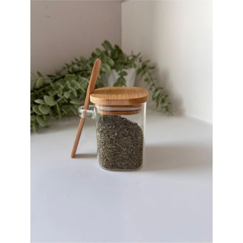 Evine Al Bambu Kapaklı Kaşıklı Cam Kavanoz Saklama Kabı Baharatlık 220ML Baharat Setleri & Baharatlıklar Fiyatı