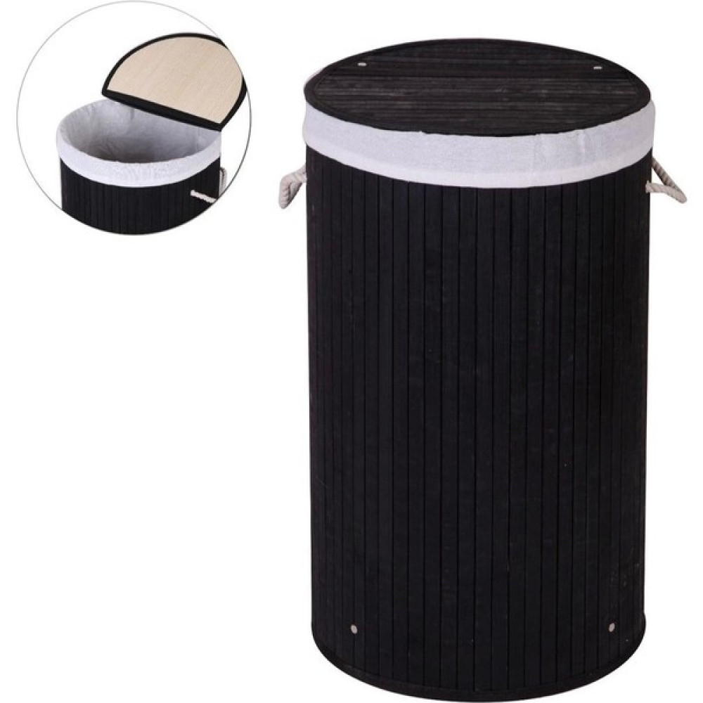 Evistro Dekoratif Kulplu Bambu Katlanır Çamaşır Sepeti 35 x 61 cm Siyah Oto Boyaları Fiyatı