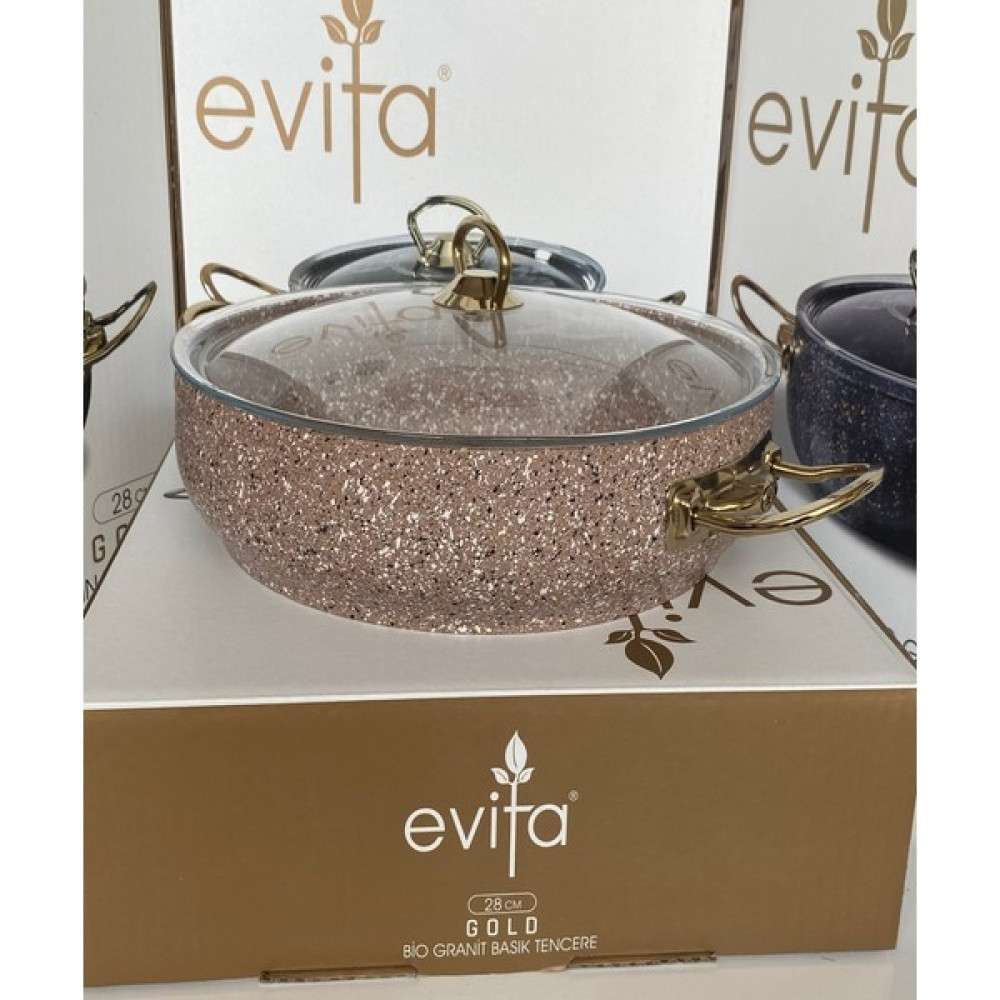 Evita 28 cm Bio Granit Basık Tencere Tencere / Tava Setleri Fiyatı