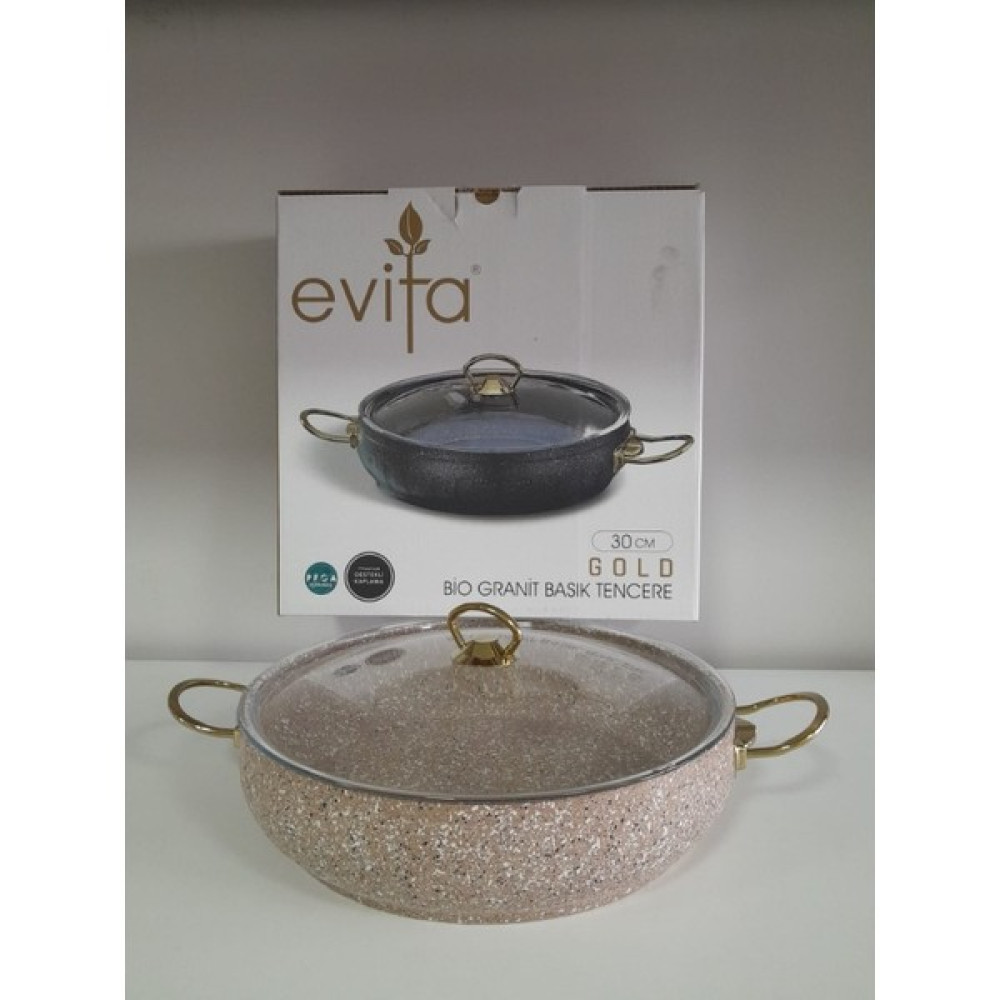 Evita 30 cm Bio Granit Gold Basık Tencere Tencere / Tava Setleri Fiyatı