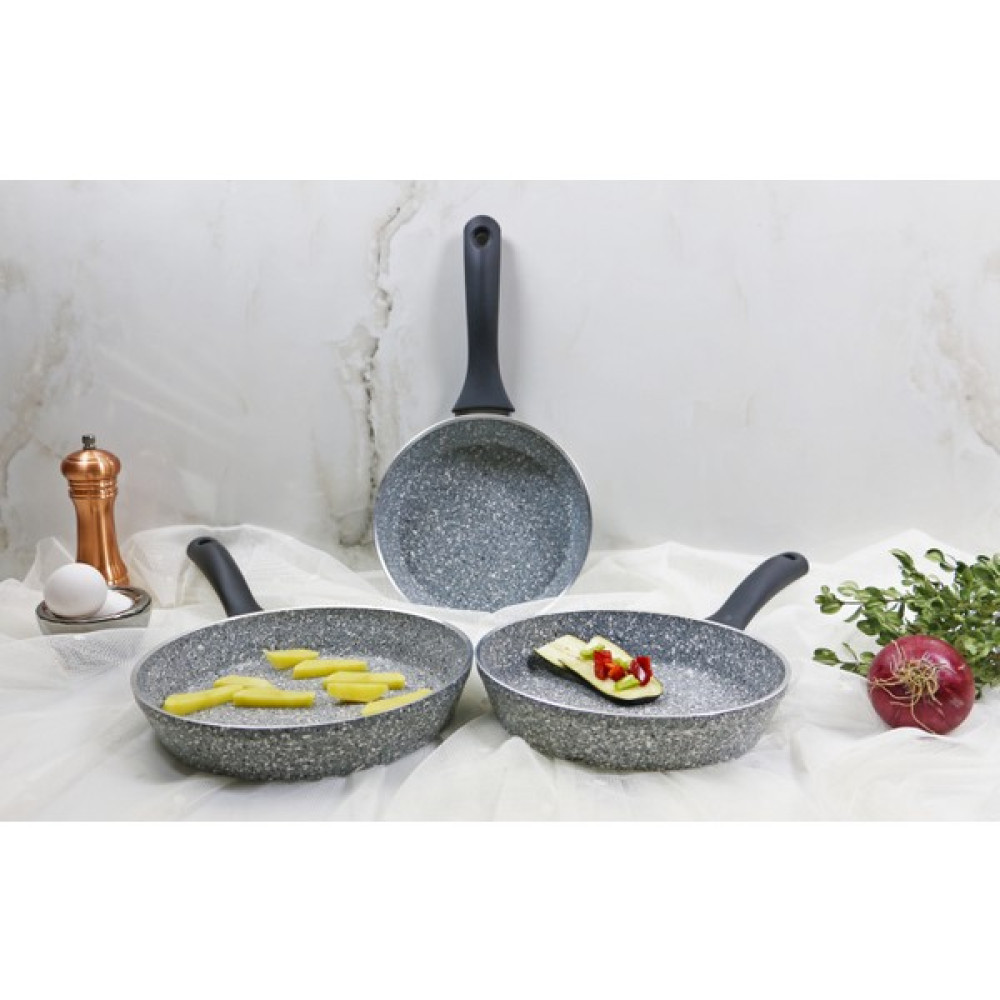 evita Eco Bio Granit 3 Parça Tava Set - Mini - Gri Tavalar Fiyatı