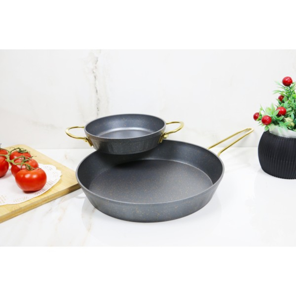 evita Eco Gold Granit 2 Parça Sahan Tava Set - Family - Gri Tavalar Fiyatı