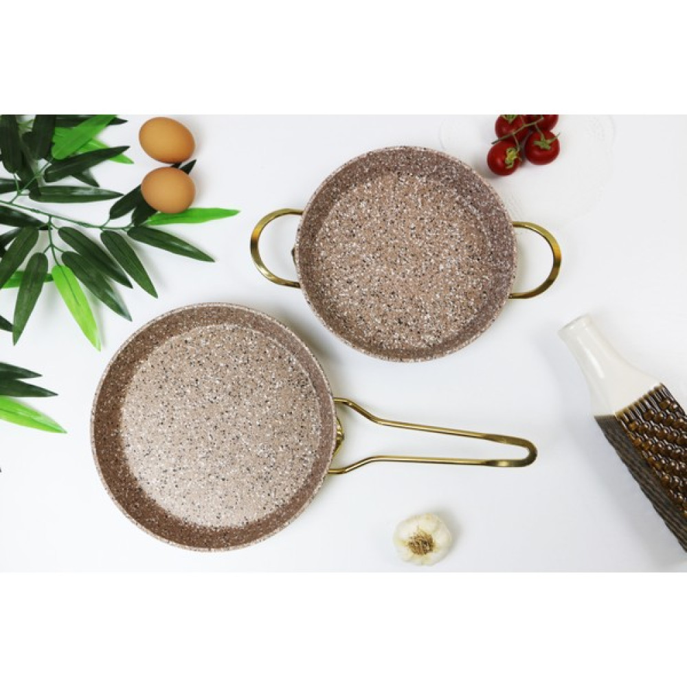 Evita Eco Gold Granit 2 Parça Sahan ve Tava Seti-Mini - 18-20 cm - Kahverengi Tavalar Fiyatı