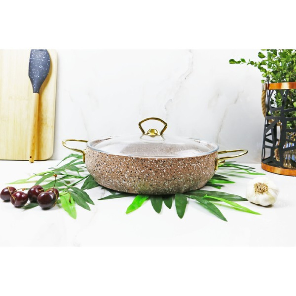 Evita Eco Gold Granit 26 cm Basık Tencere - Kahverengi Tencere / Tava Setleri Fiyatı