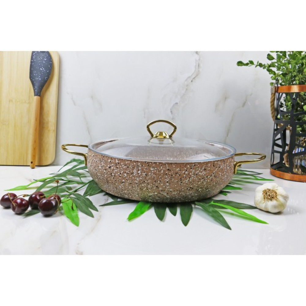 Evita Eco Gold Granit 28 cm Basık Tencere - Kahverengi Tencere / Tava Setleri Fiyatı