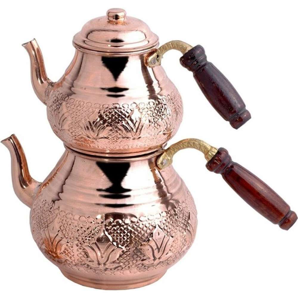 Evix Home Bakır Lale Motifli Büyük Boy Çaydanlık - Inox Çay / Çaydanlık Setleri Fiyatı