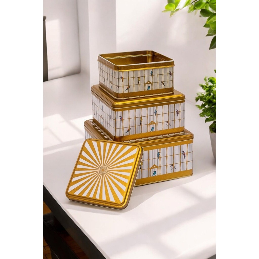 Evle Birdcage Kare Saklama Kabı 3 Parça Eşya Saklama / Düzenleme Fiyatı