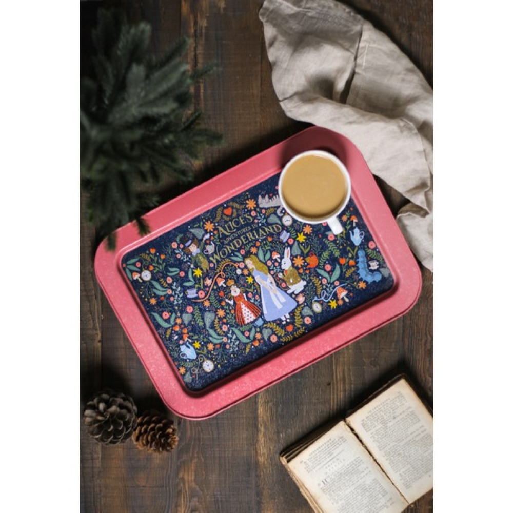 Evle EE169-9A Tales Alices Desenli Dikdörtgen Tepsi 32X43 cm Servis Tepsisi Fiyatı