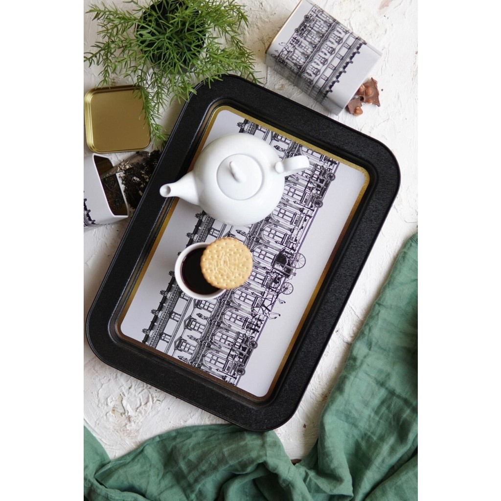 Evle EE169-T9 City Desenli Dikdörtgen Tepsi 32X43 cm Tepsiler / Fırın Kapları Fiyatı