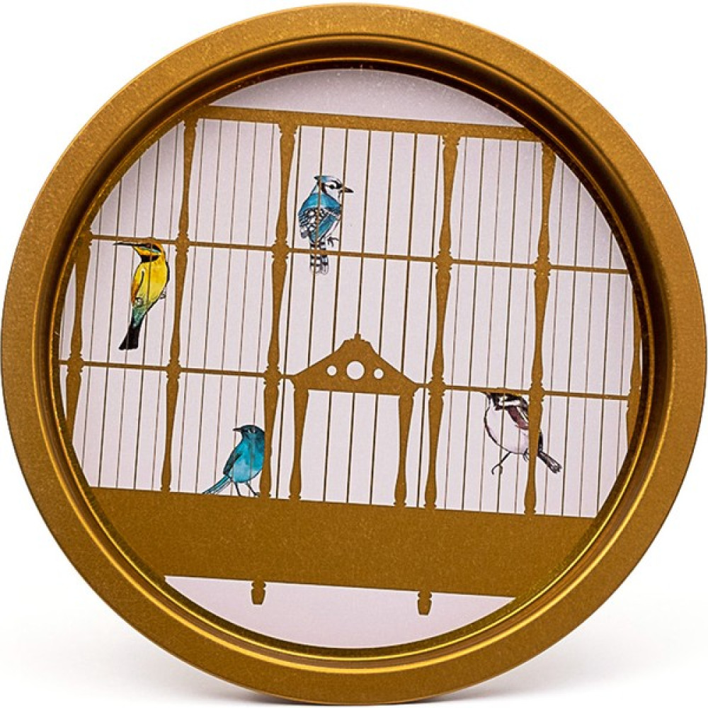 Evle EE197-T7 Bird Cage Desenli Yuvarlak Tepsi 31.5 cm Servis Tepsisi Fiyatı