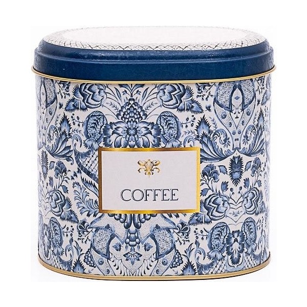 Evle ER004-Y1 Azulejos Coffee Desenli Oval Metal Saklama Kabı 11X15 cm Eşya Saklama / Düzenleme Fiyatı