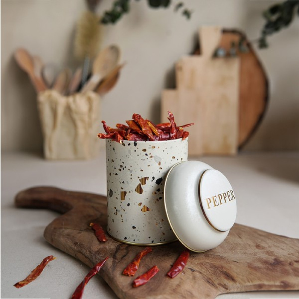 Evle ER080-9G Terrazzo Cream Desenli Baharatlık 0,8 Lt Baharat Setleri & Baharatlıklar Fiyatı