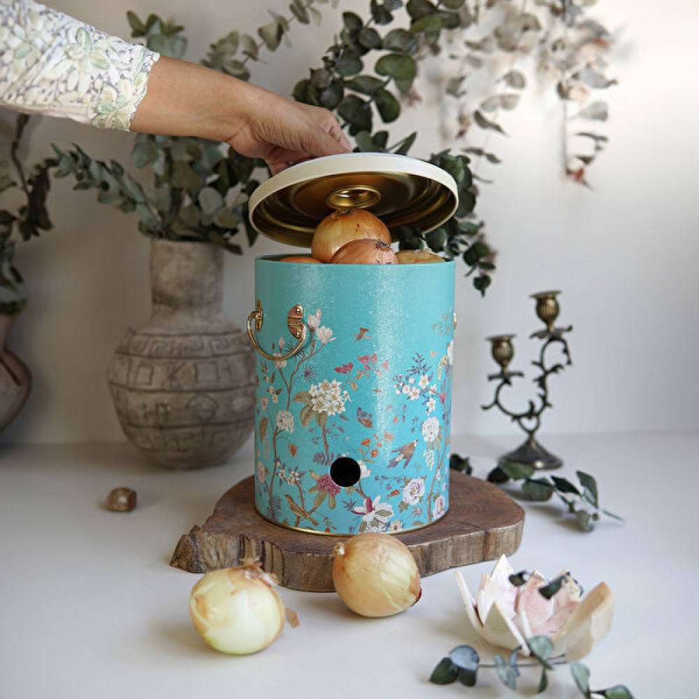 Evle ER180-9F Botanica Blue Desenli Patates & Soğanlık Saklama Kapları Fiyatı