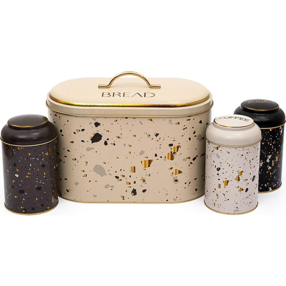 Evle ERB02U4 Oval Ekmek Kutusu 4 Lü Set, Terrazzo Saklama Kapları Fiyatı