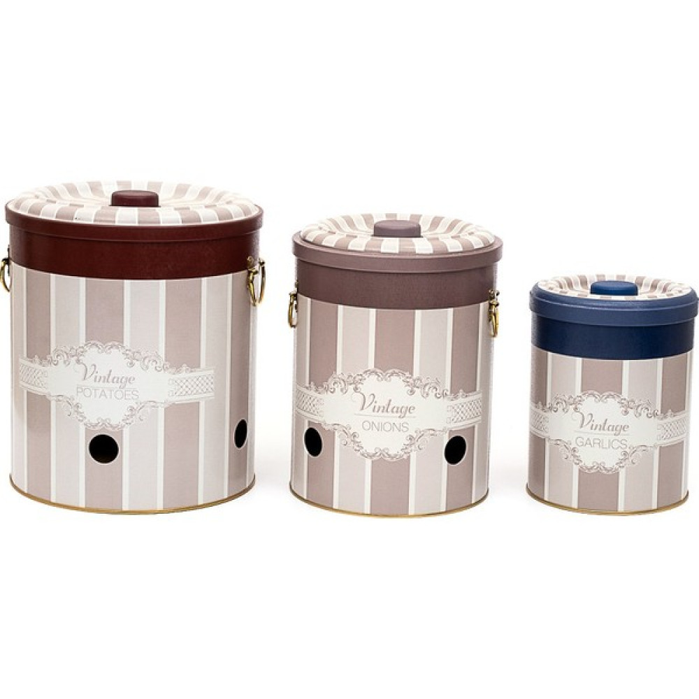 Evle ERB29V5 Patates-Soğan-Sarımsak Saklama Kabı 3 Lü Set, Elegance Saklama Kapları Fiyatı