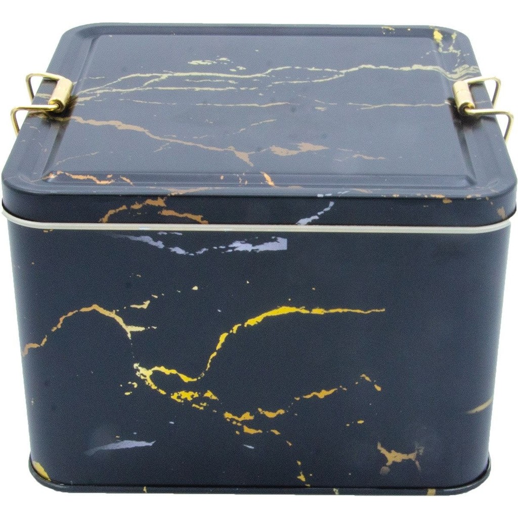 Evle Marble Black Mermer Desenli Metal Kilitli Saklama Kabı 158X158X110 mm 2,7 Lt Eşya Saklama / Düzenleme Fiyatı