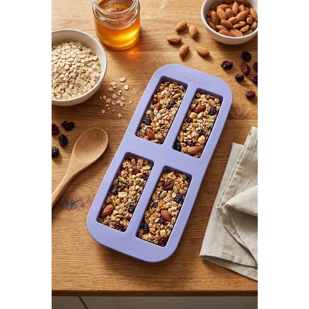 Evle Silikon Müsli Bar, Granola ve Protein Bar Kalıbı - Yapışmaz Dikdörtgen Çikolata ve Kek Kalıbı - 26 x 26 x 7 cm Tepsiler / Fırın Kapları Fiyatı