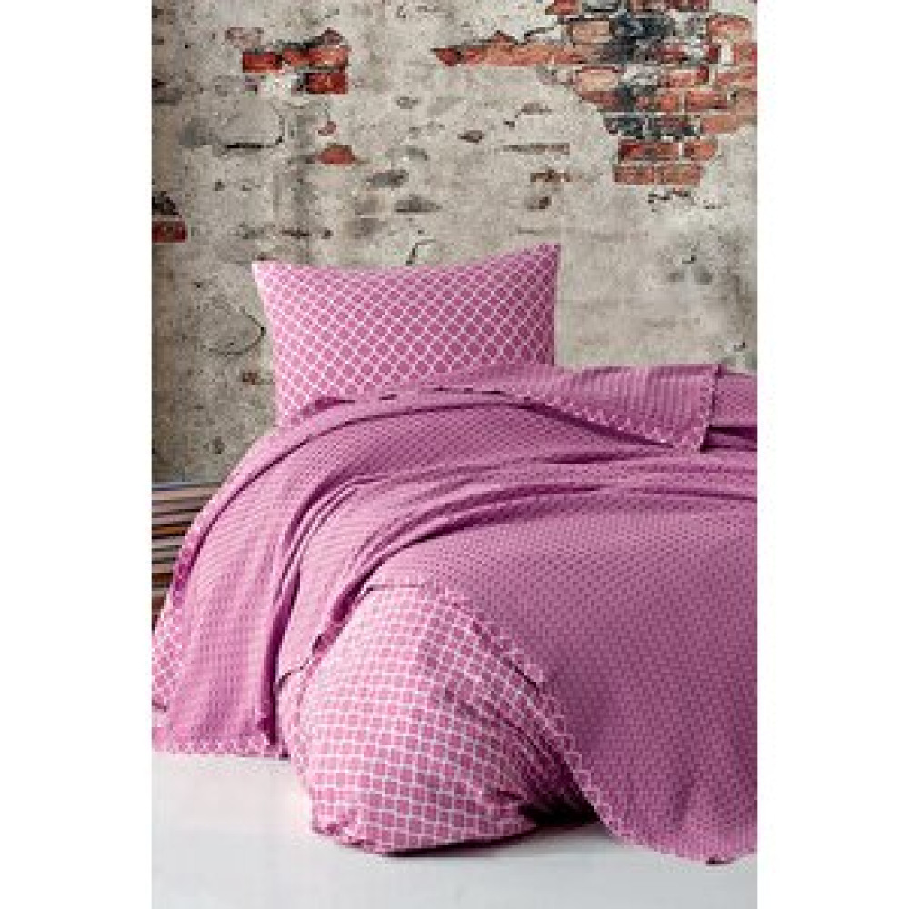 Evlen Home Collection %100 Pamuk Pike Takımı Tek Kişilik 3 Parça Havuzlu Pike Seti / Yatak Örtüsü Mürdüm Pike & Pike Takımı Fiyatı