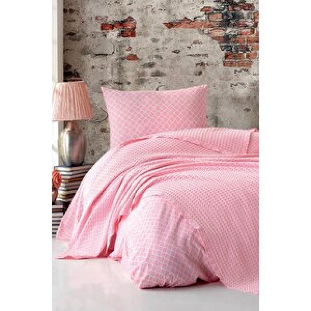 Evlen Home Collection %100 Pamuk Pike Takımı Tek Kişilik 3 Parça Havuzlu Pike Seti / Yatak Örtüsü Pudra Pike & Pike Takımı Fiyatı