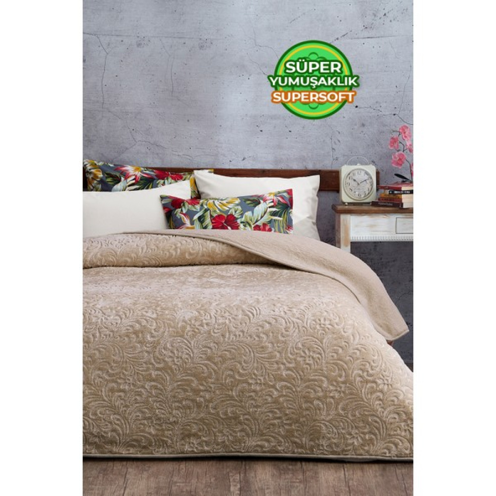 Evlen Home Collection 2.8 kg Embos Baskılı Pamela Kalın Çift Kişilik Battaniye 230X240 cm Kahve - Kahverengi - 230 x 240 cm Battaniye Fiyatı
