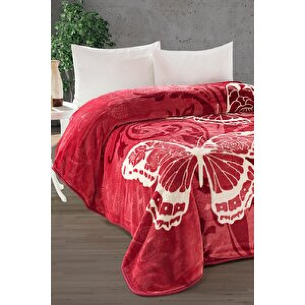 Evlen Home Collection 4 Kg Battaniye Supersoft Embos Kalın Yumuşak Peluş Çift Kişilik Yumoş 220x240 Cm Kelebek Kırmızı Battaniye Fiyatı