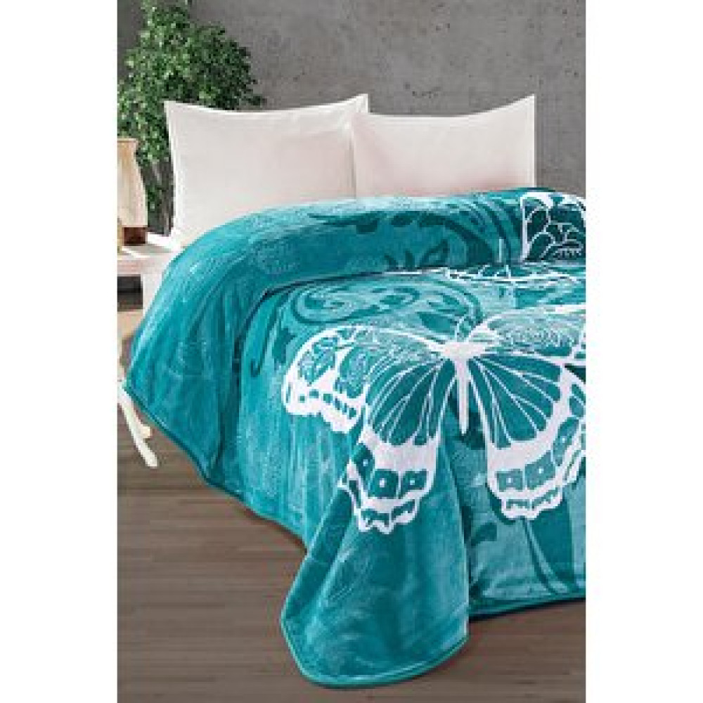 Evlen Home Collection 4 Kg Battaniye Supersoft Embos Kalın Yumuşak Peluş Çift Kişilik Yumoş 220x240 Cm Kelebek Turkuaz Battaniye Fiyatı