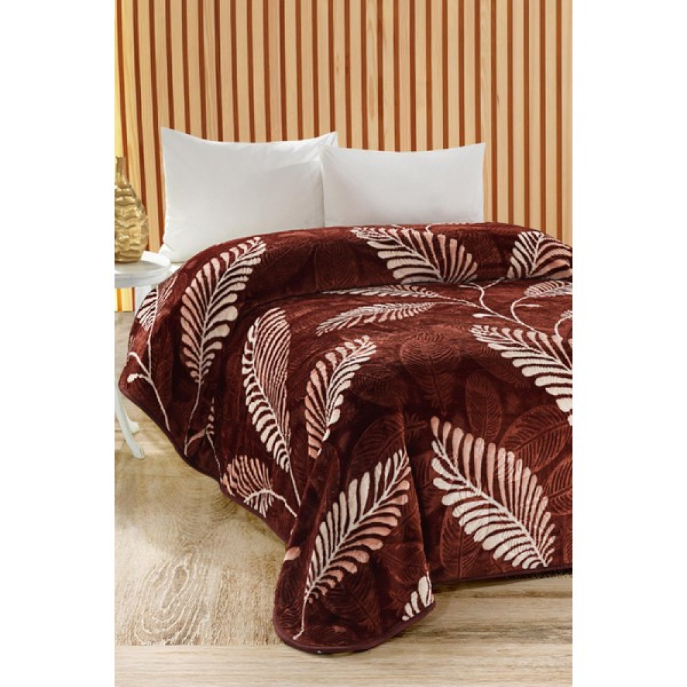 Evlen Home Collection 4 kg Battaniye Supersoft Embos Kalın Yumuşak Peluş Çift Kişilik Yumoş 220X240 cm Minella - 220 x 240 cm - Kahverengi Battaniye Fiyatı