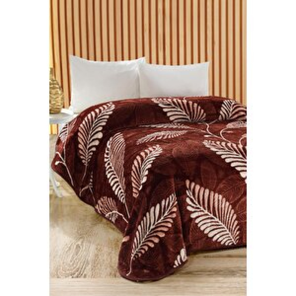 Evlen Home Collection 4 Kg Battaniye Supersoft Embos Kalın Yumuşak Peluş Çift Kişilik Yumoş 220x240 Cm Minella Kahve Battaniye Fiyatı