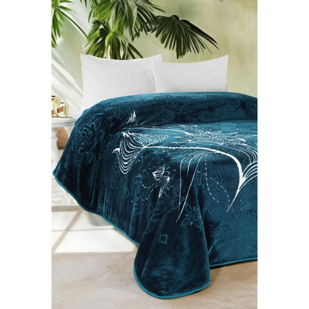 Evlen Home Collection 4 kg Battaniye Supersoft Embos Kalın Yumuşak Peluş Çift Kişilik Yumoş Kabartma 220X240 cm Elite - Lacivert - 220 x 240 cm Battaniye Fiyatı