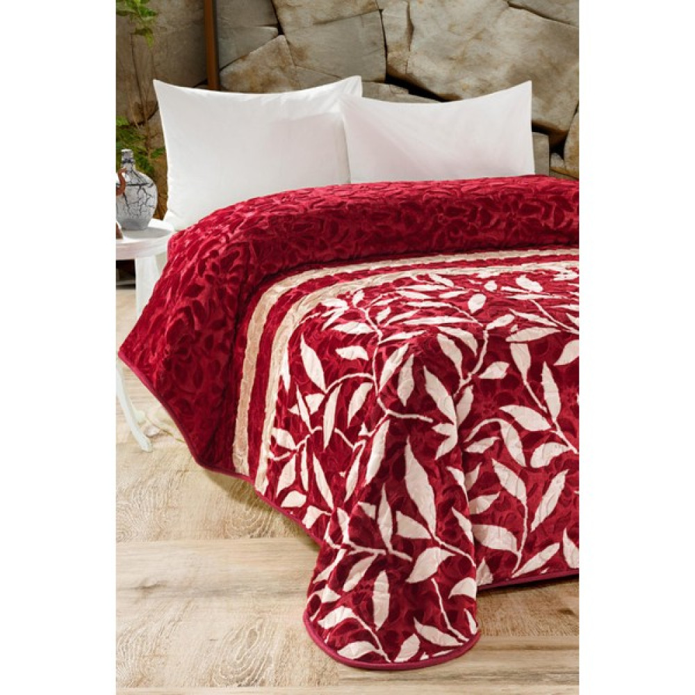 Evlen Home Collection 4 kg Battaniye Supersoft Embos Kalın Yumuşak Peluş Çift Kişilik Yumoş Kabartma 220X240 cm Florin - Bordo - 220 x 240 cm Battaniye Fiyatı