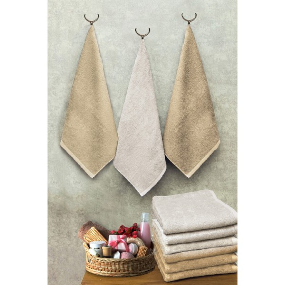 Evlen Home Collection Bambu Havlu Seti 6'lı 50 x 90 cm El - Yüz Havlusu - Krem El / Yüz Havlusu Fiyatı