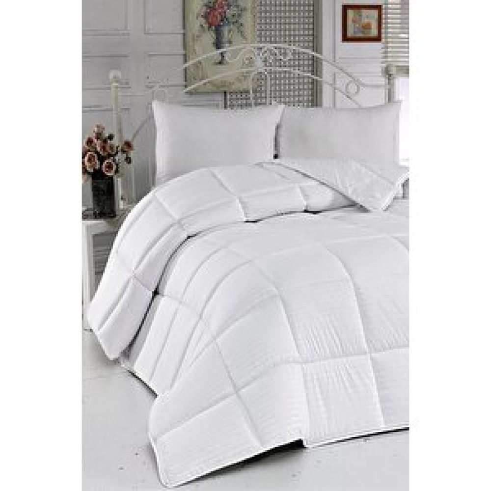 Evlen Home Collection Çift Kişilik Yorgan Lüks Silikon Dolgulu Major Yumuşak Çizgili 195x215 Cm Çeyizlik Kışlık Yorgan Beyaz Yorgan Fiyatı