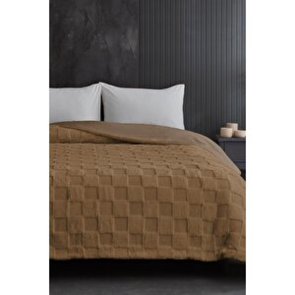 Evlen Home Collection Çift (taraflı) Kişilik Kürk Yorgan Dolgulu Peluş Yumuşak Wellsoft Yatak Örtüsü 1 Parça Set Floy Kahve Yorgan Fiyatı