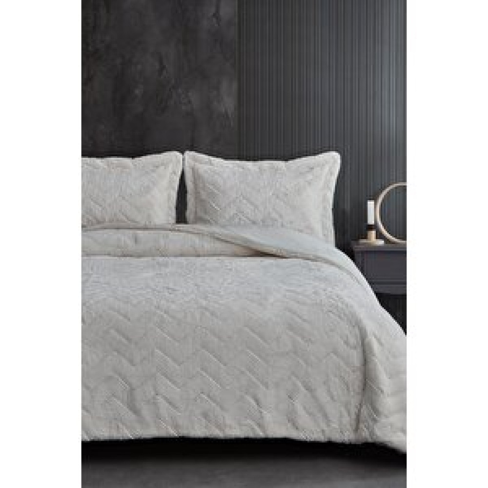 Evlen Home Collection Çift (taraflı) Kişilik Kürk Yorgan Uyku Seti Yumuşak Dolgulu Wellsoft Peluş 3 Parça Kyra Beyaz Yorgan Fiyatı