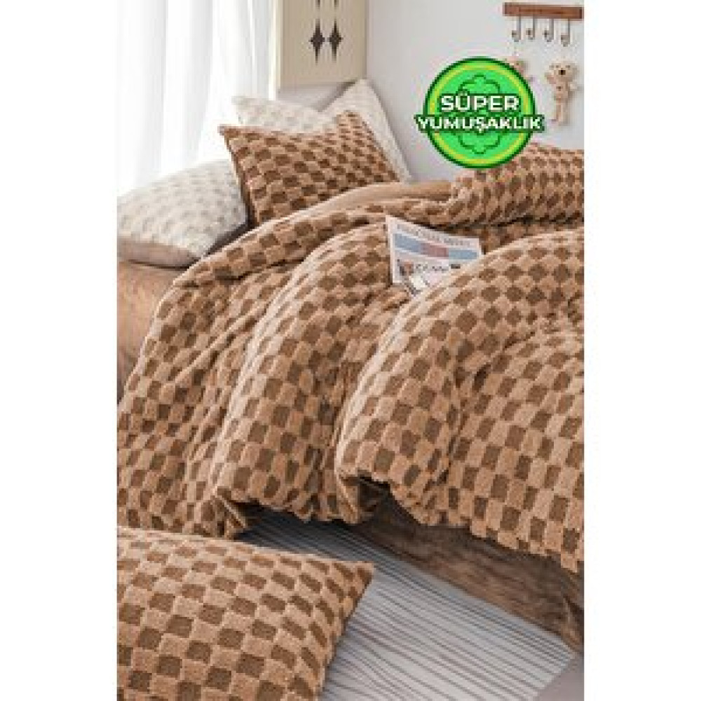 Evlen Home Collection Çift (taraflı) Kişilik Kürk Yorgan Uyku Seti Yumuşak Wellsoft Peluş 3 Parça Polo Kahve Yorgan Fiyatı