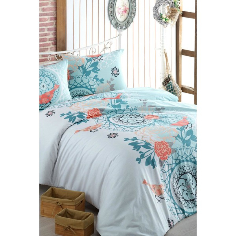Evlen Home Collection Gülbahçe Çift Kişilik Nevresim Takımı - Mint - 220 x 240 cm Nevresim Takımı Fiyatı
