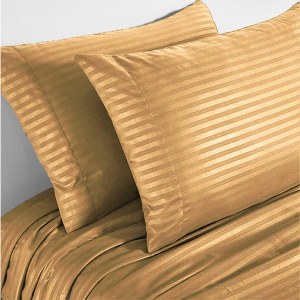 Evlen Home Collection Line Pamuklu Nevresim Takımı 4 Parça Çizgili Nevresim Seti Kahve | Otel Nevresim - 200 x 220 cm Nevresim Takımı Fiyatı