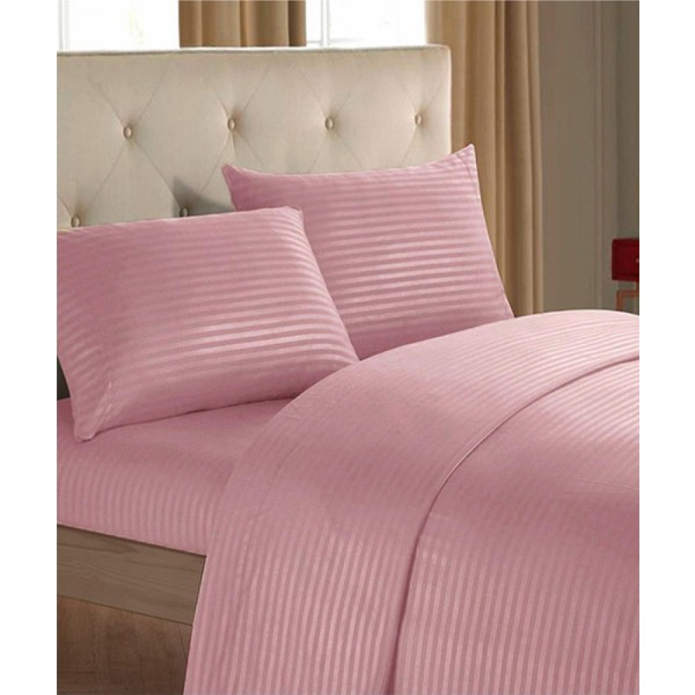 Evlen Home Collection Line Pamuklu Nevresim Takımı 4 Parça Çizgili Nevresim Seti Pudra | Otel Nevresim - 200 x 220 cm Nevresim Takımı Fiyatı